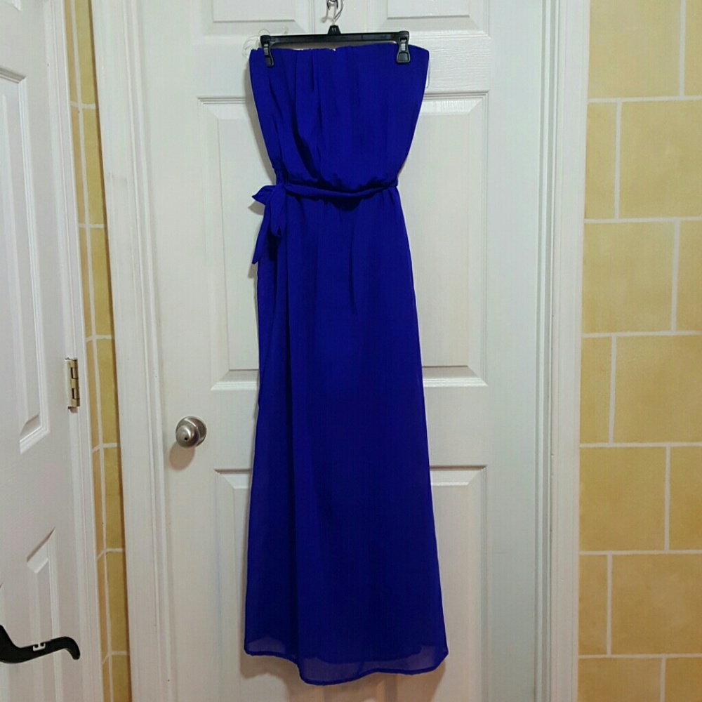 Strapless Maxi Empire Waist Dress